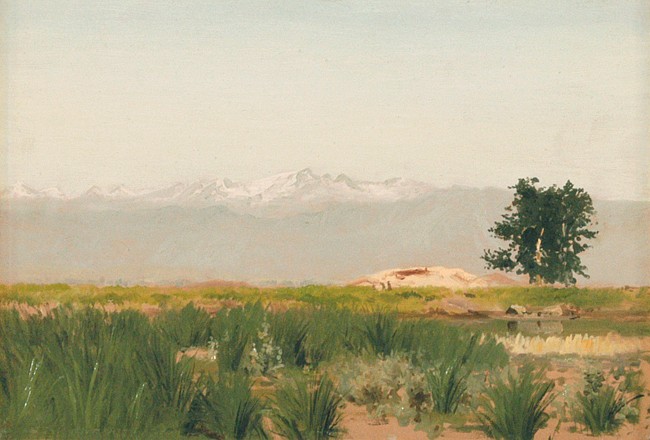 Lockwood de Forest, View of the Himalayas, India, c 1881
oil on paper mounted on canvas, 9 1/2" x 14"
KS 7659
Sold
