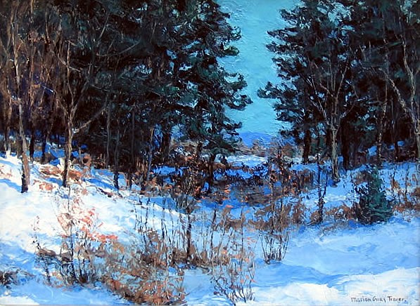 Marion Gray Traver, A Bright Winter Day
oil on panel, 12" x 16"
signed, Marion Gray Traver, lower right
JCA 4552
Sold