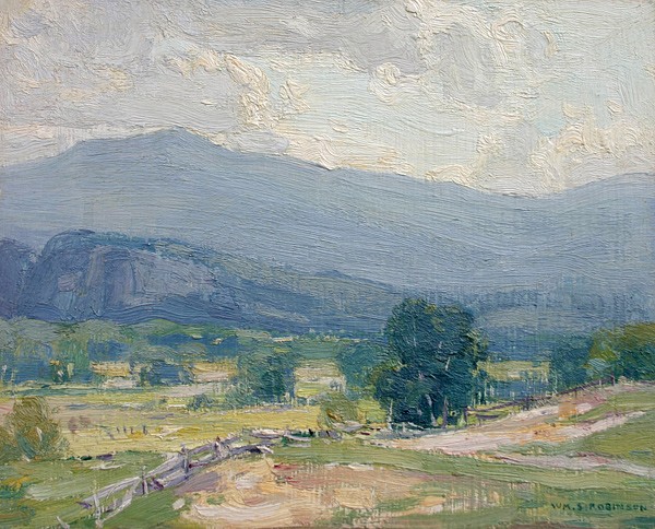 William S. Robinson, Intervale, 1926
oil on board, 8" x 10"
signed Wm. S. Robinson, lower right
inscribed "Intervale, N.H." and dated, August 25, 1926, verso
BrS 02/07.02
$5,000
