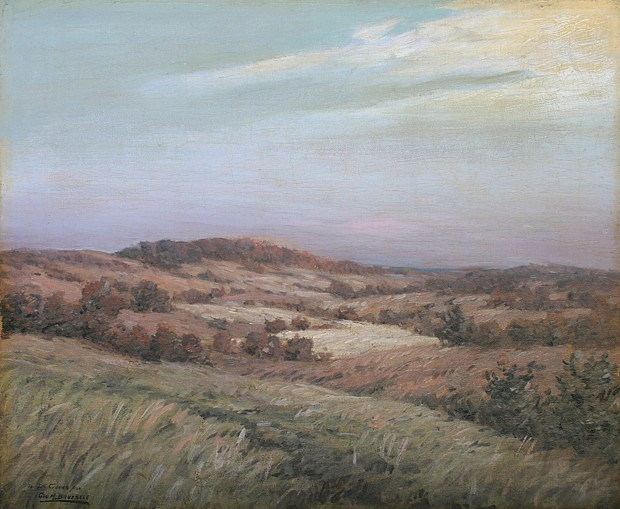 George M. Bruestle, Connecticut Meadows
oil on canvas, 18" x 22"
signed, Geo. M. Bruestle and inscribed "to Dr. Coves", lower left
JCA 5283
$3,500