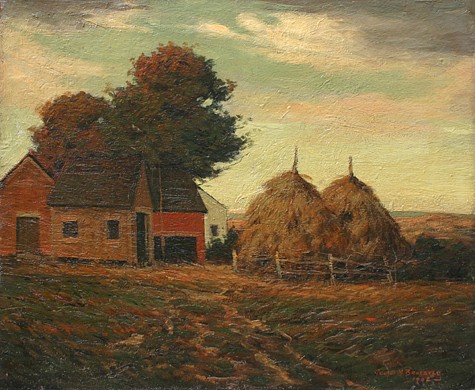 George M. Bruestle, On The Farm, 1902
oil on canvas, 18" x 22"
signed and dated lower left
JCA 4020
$2,800