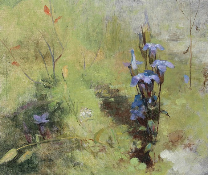 Fannie C. Burr, Spring Irises
oil on canvas laid down on board, 15" x 18"
unsigned
JCA 5656
$3,500