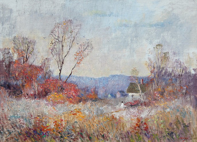 Roger Dennis, In the Meadow, Early Autumn
oil on canvas board, 12" x 16"
signed, Dennis, lower right
MG/LD 0317.02
$1,800