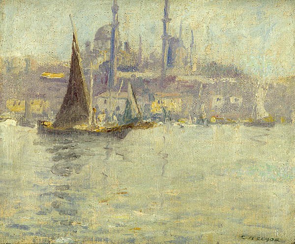 Caleb Arnold Slade, On The Grand Canal, circa 1910
oil on canvas laid on board, 8 1/2" x 10 1/2"
signed lower right
JCA 3749
$2,500