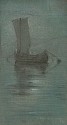 Harry L(eslie) Hoffman, Sailboat by Moonlight
pastel on gray paper