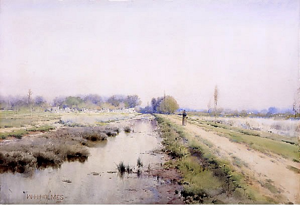 William Henry Holmes, On the Village Road, 1889
watercolor on paper on board, 21 1/4" x 31"
signed lower left
JCA 4157
$17,500