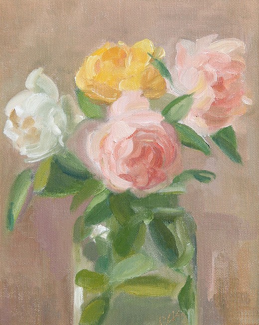 Patricia C. Kitchings, Shrub Roses
oil on canvas, 10" x 8"
initialled lower right
JCA 5983
$950