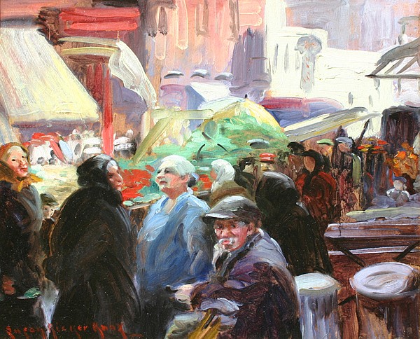 Susan Ricker Knox, In the Push Cart Market, 1922
oil on board, 14" x 18"
signed "Susan Ricker Knox"  lower left
JCAC 4992
$18,000