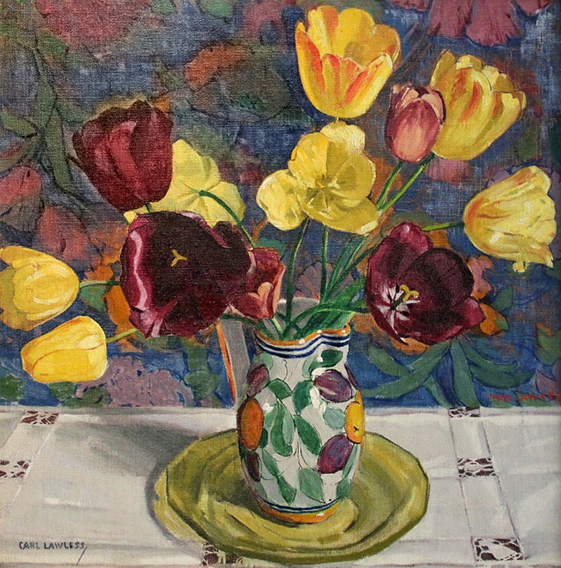 Carl E. Lawless, Tulips in a Vase
oil on canvas, 18" x 18"
signed, Carl Lawless, lower left
WP 12/09.02
$3,500