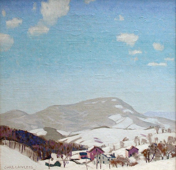 Carl E. Lawless, The Village in Winter
oil on canvas, 14" x 14"
signed, C. Lawless, lower left
JCAC 5433
$5,000