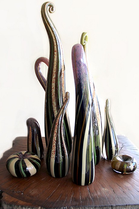 Joyce Roessler, Fiddleheads, 2012
hand blown glass, reclaimed wood and welded steel base, 60" x 14" x 15"
JCA 5520
$7,500