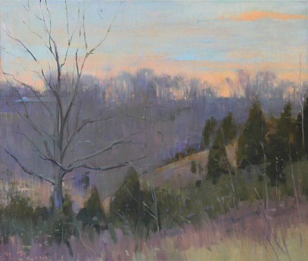 Peggy N. Root, Hillside at Dusk
oil on canvas, 26" x 30"
signed
PR 05/02.13
$7,000