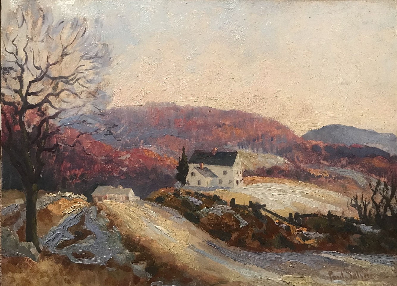 Paul E. Saling, First Snow
oil on board, 12" x 16"
signed, Paul Saling, lower right
titled and signed again verso
JCA 5089
$1,800