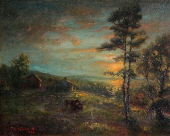 hudson river school: Franklin Lewis Schenck Sundown