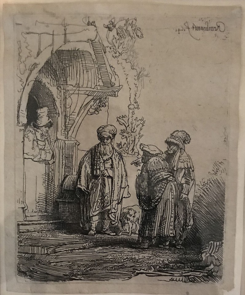 Rembrandt Van Rijn, Three Oriental Figures
etching, 5 5/8" x 4 1/2"
signed and dated in the plate upper right
JWC 0119.30