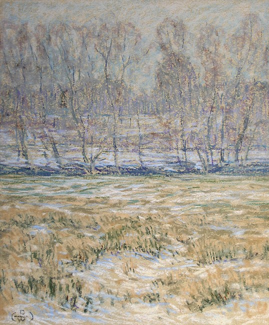 Henry Cooke White, An Early Snowfall
pastel on paper, 12" x 10"
estate stamped lower left
HCW 28
$3,500