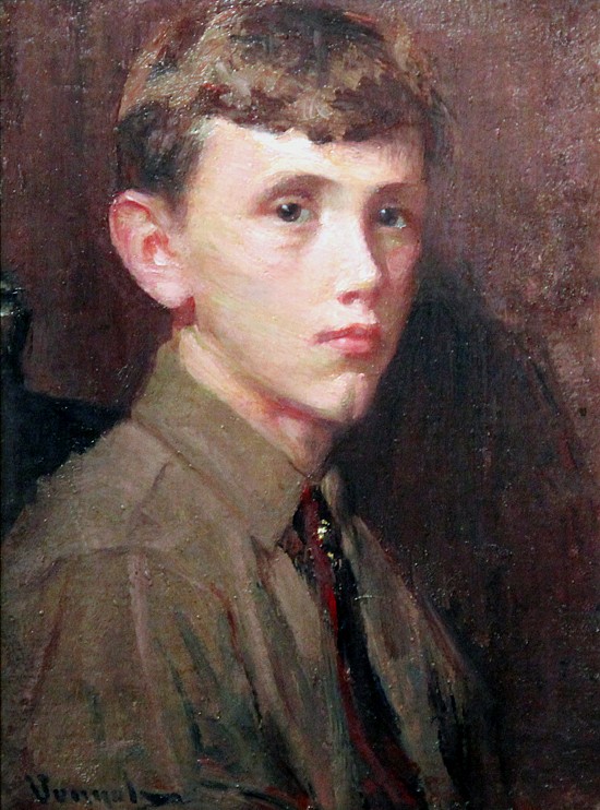 Robert William Vonnoh, Portrait of Bertram Bruestle as a Boy
oil on canvas, 16" x 12"
signed
JWC 05/12
$7,500