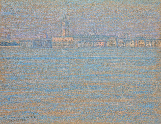 Henry Cooke White, Venice Calm, 1897
pastel on paper, 9" x 12" ss
signed, H.C. White and dated, Venice Feb. 27 '97, lower left
JCAC 4874
$1,800