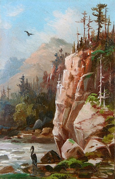 Robert D. Wilkie, Lower Ausable, Adirondacks
oil on board, 4" x 2 1/2"
unsigned
JCA 5333
$1,200