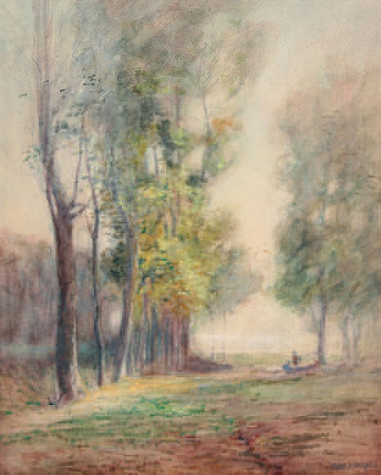 Frank Alfred Bicknell, The Poplars at Moret, Near Fountainbleau
watercolor on board, 20"" x 16""
JWC 0113.01
$4,500