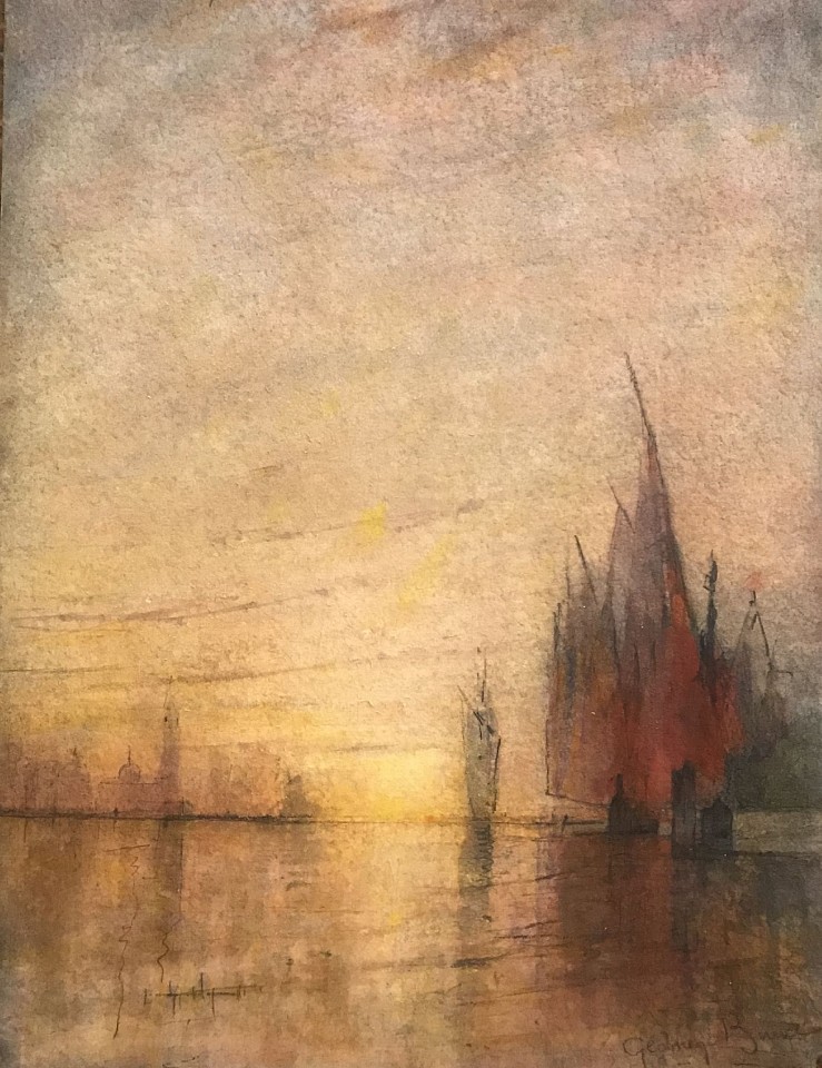 William Gedney Bunce, Sunset Venice
watercolor on paper, 14"" x 10""
signed Gedney Bunce, lower right
JWC 0119.38
$1,200