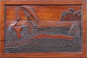 Anna Field Cameron, Whaling
relief carving on mahogany