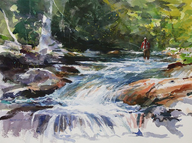 Chet Reneson, Eight Mile River, 2011
watercolor on paper, 17 1/2"" x 27 1/2""
CR 12.21
Sold