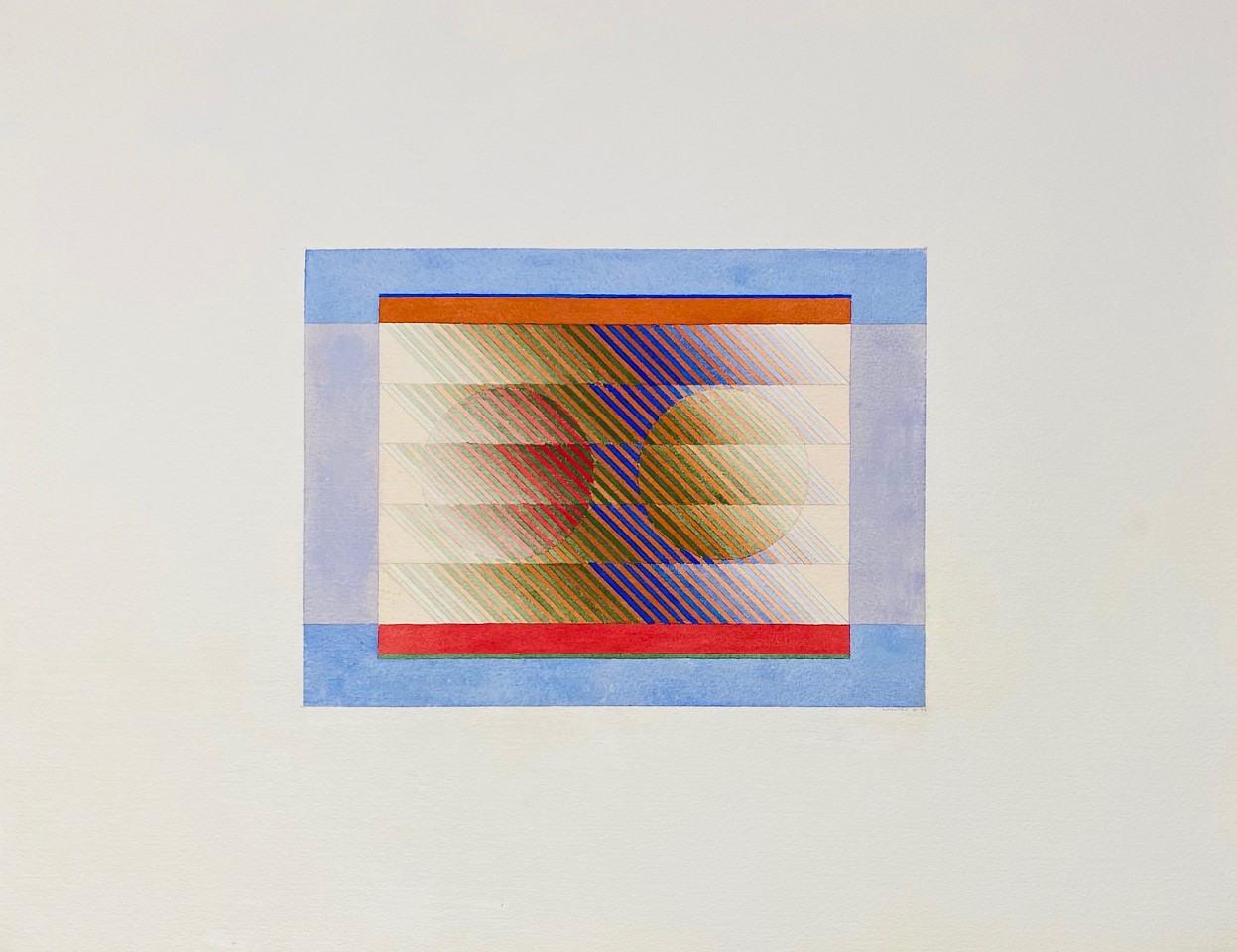 Sewell Sillman, 2 Orbs with Red & Blue
watercolor and pencil on paper, SS: 16"" x 21""   IS: 7 5/8"" x 10 1/4""
JCA 6395
$3,000