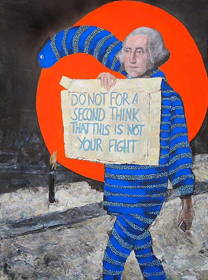 Jac Lahav, Your Fight (George Washington)
acrylic, flash & gouache on canvas, 32"" x 24""
JL 0820.06
$5,000
