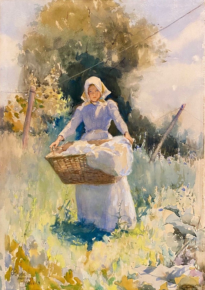 Rhoda Carleton Holmes Nicholls, Laundry Day, Summertime
watercolor on paper, 20 5/8"" x 14 3/4""
JCA 6500
Sold