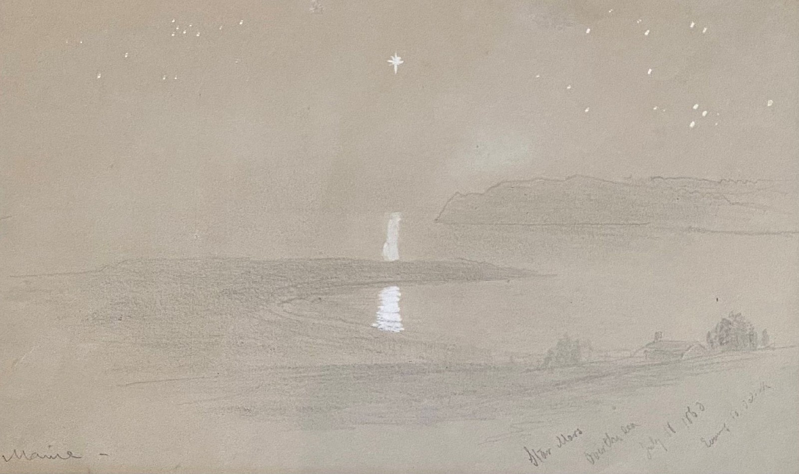 Aaron Draper Shattuck, Star Mars Over The Sea Maine
pencil and gouache on paper, 7"" x 11 1/4""
JCA 4143 A
$750