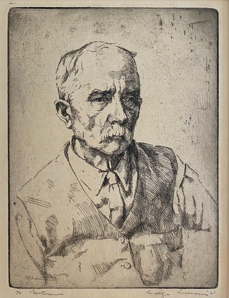 Luigi Lucioni, Portrait of George Bruestle, 1921
etching on paper, 7 3/4"" x 6""
JCA 6557.04
$400