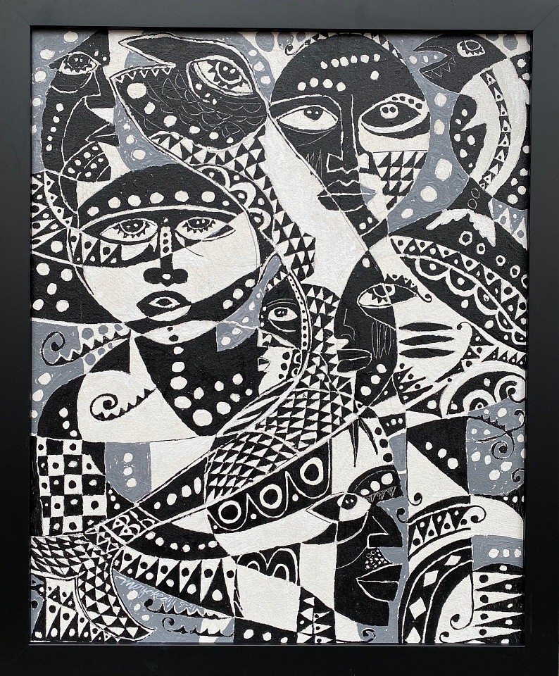 Moyo Okediji, We Are All Fishes Angling in a Simmering Lake, 2021
oil on canvas, 29"" x 23 5/8""
JCA 6616
$5,000