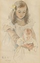 Rosina Emmet Sherwood, Cynthia Holding Baby Ros
1899, pastel on paper