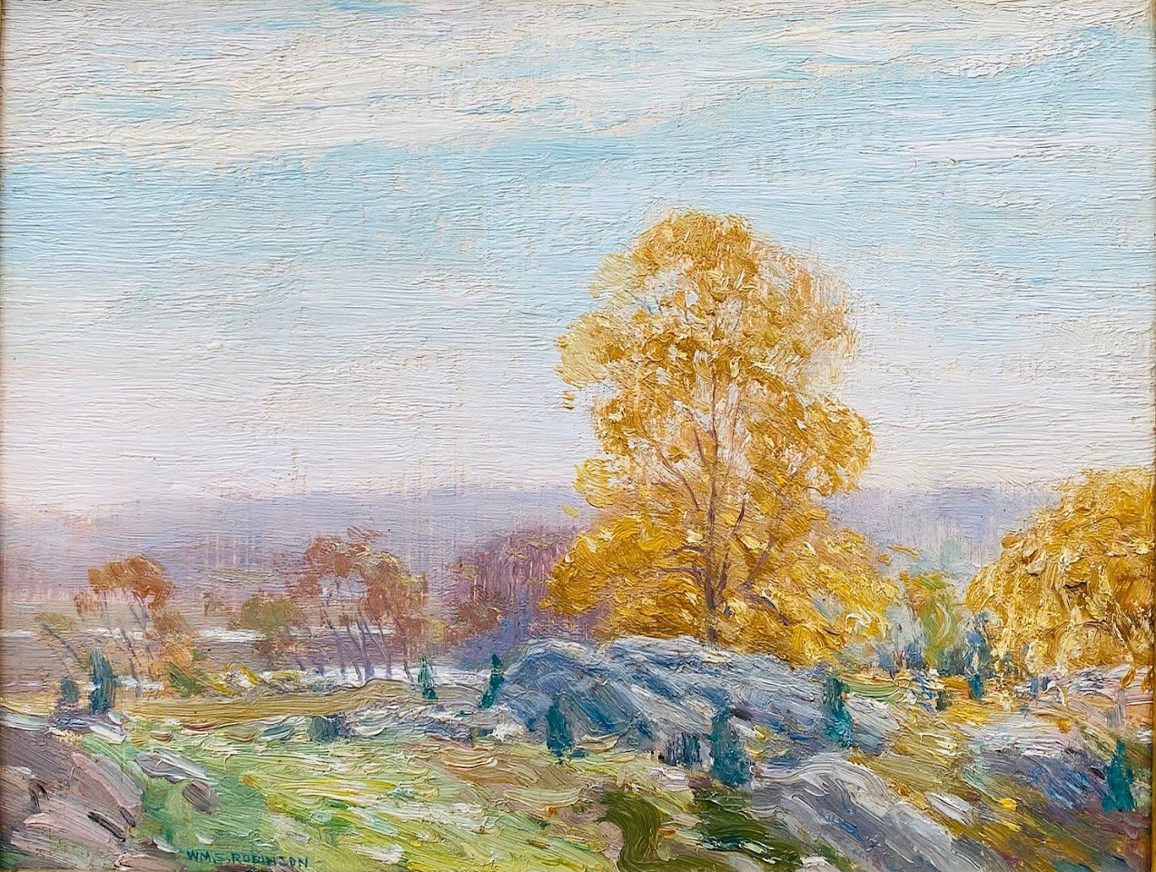 William S. Robinson, October in Old Lyme
oil on board, 8"" x 10:
JCA 6653
$2,750