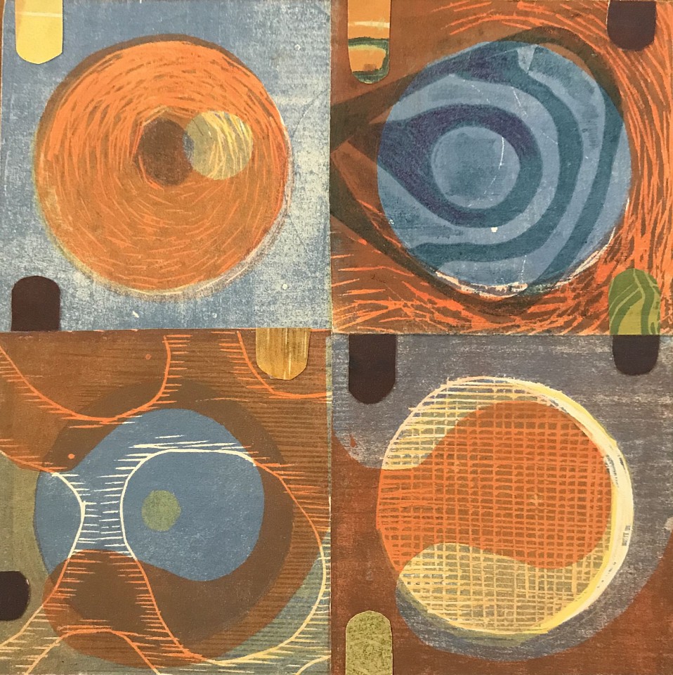Julia Talcott, Squares and Circles, 2009
woodcut/monprint/collage, 8"" x 8""
JWC 0119.40
$225