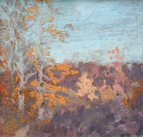 Lawrence Mazzanovich, Autumn
oil on panel, 4 1/4"" x 4 1/2""
unsigned
JWC 11/09.12
$750