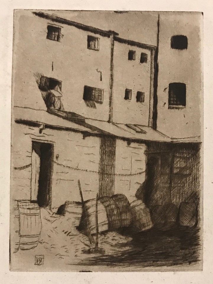 Julian Alden Weir, Back Yard Alley
etching on paper, 8"" x 6""  image size
JCA 6138
$600