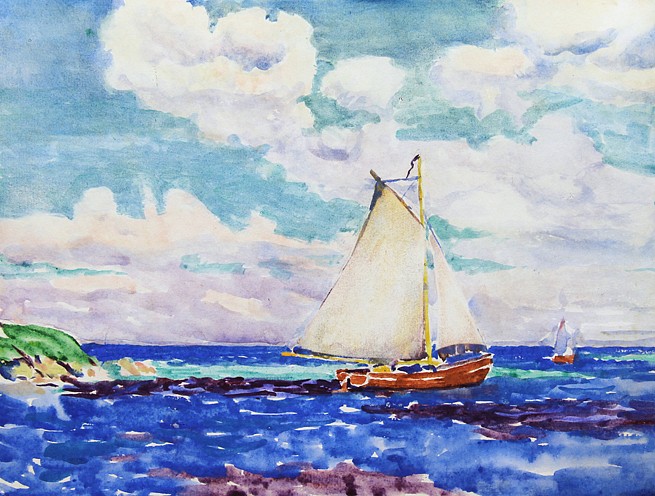 Charles Henry Ebert, Leaving the Harbor, Monhegan
watercolor on paper, 9"" x 12""
estate stamped, verso
JCA 5873
$2,200