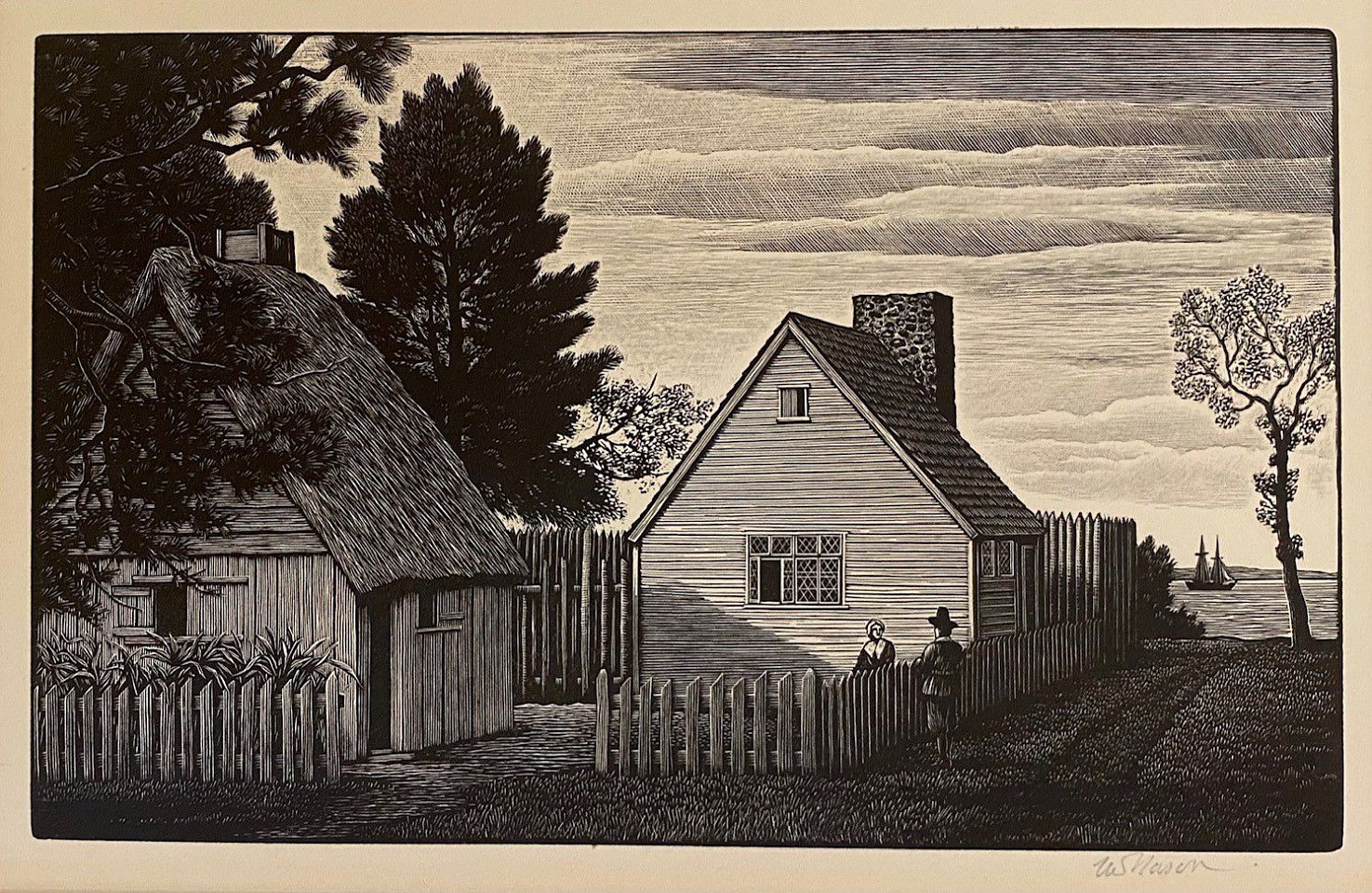 Thomas Willoughby Nason, The First House and Second House, 1955
wood engraving on paper, 4 7/8"" x 7 7/8""
JCA 6624
$950