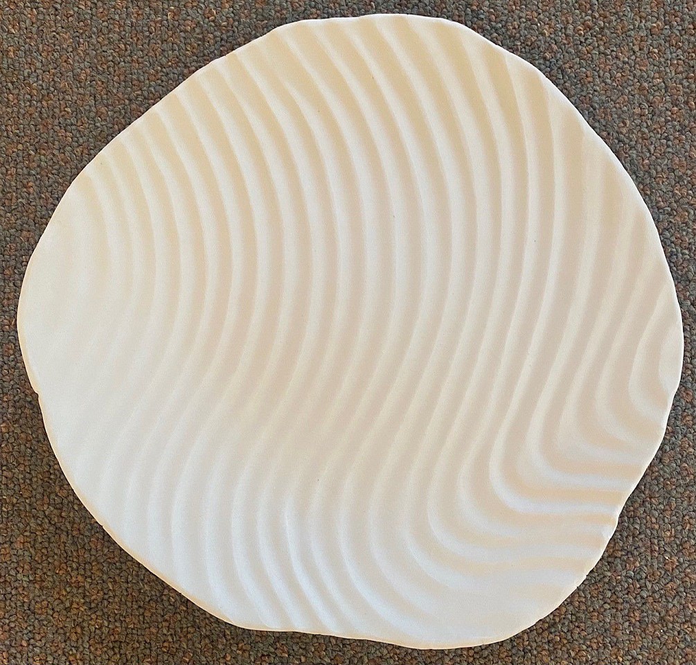 Pat Smith, Rippled Plate
glasszed porcelain, 12 1/2"" diameter
PS1122.05
$450