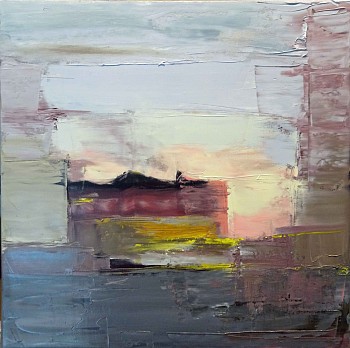 connecticut artists: Helen Cantrell Sunrise Winter from Train