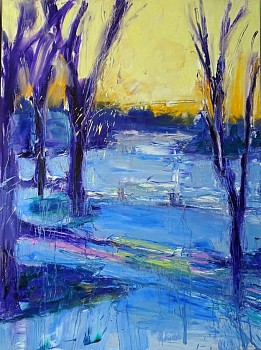 connecticut artists: Helen Cantrell Winter March Snow