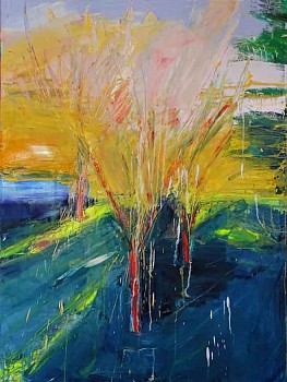 connecticut artists: Helen Cantrell Winter Cherry Trees