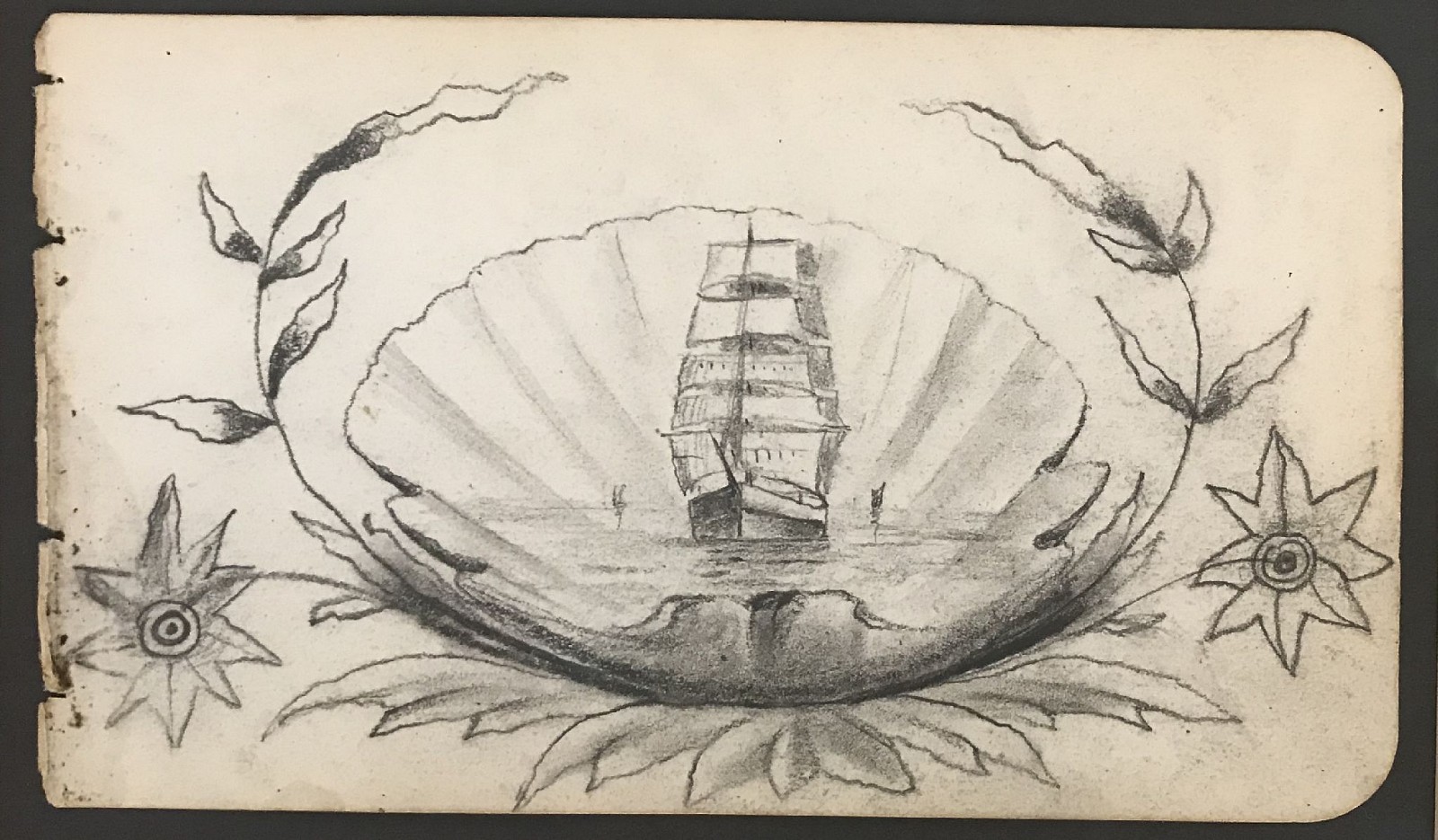 George M. Hathaway, Marine Theme #16
pencil on paper, 3 3/4"" x  6 3/4""
JCA 5895.16
$350