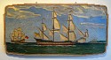 Elmer Livingston MacRae, Dutch Man-of-War 1600
oil on carved wood panel