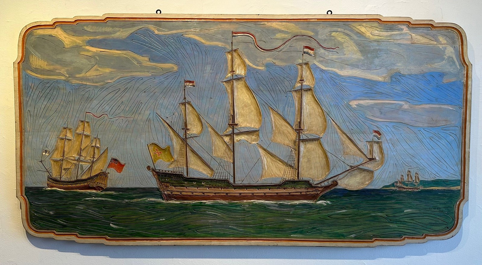 Elmer Livingston MacRae, Dutch Man-of-War 1600
oil on carved wood panel, 30 1/2"" x 59 1/2""
RS 1123.01
$12,000