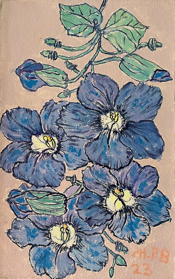 Christian Brechneff, Blue Caribbean Vine Flower I
ink and oil on handmade paper, 21"" x 14""
CB 0324.06
$1,900