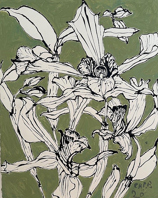 Christian Brechneff, Dendrobiumnoratakunaga II
ink and oil on handmade paper, 32"" x 26""
CB 0324.09
$3,400