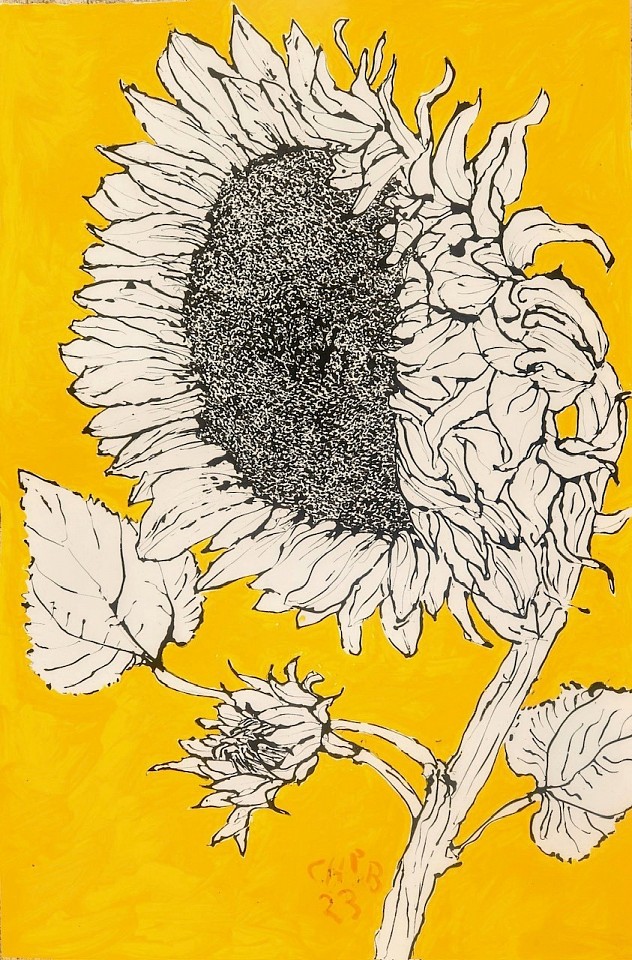 Christian Brechneff, Tiffany Farm Sunflower II
ink and oil on handmade paper, 52"" x 34""
CB 0324.02
$5,500